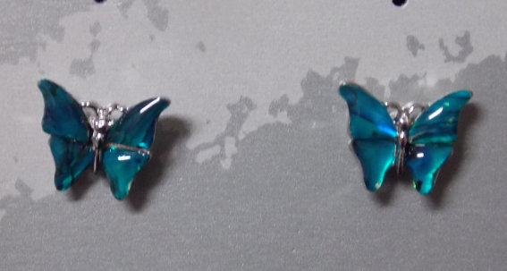 Sterling Silver / Abalone Butterflies , Post