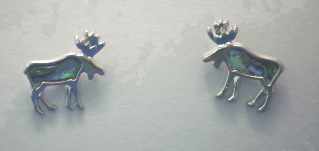 Sterling Silver / Abalone Moose, Post