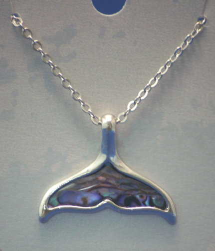 Sterling Silver / Abalone Whaletail, Necklace