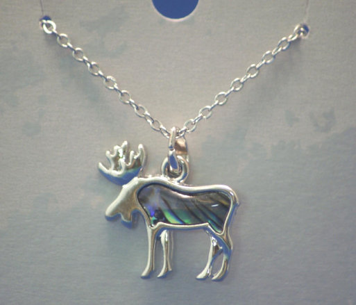 Sterling Silver / Abalone Moose, Necklace