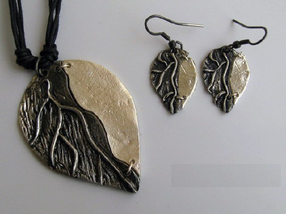 Sterling Silver Pinecone Branches Necklace